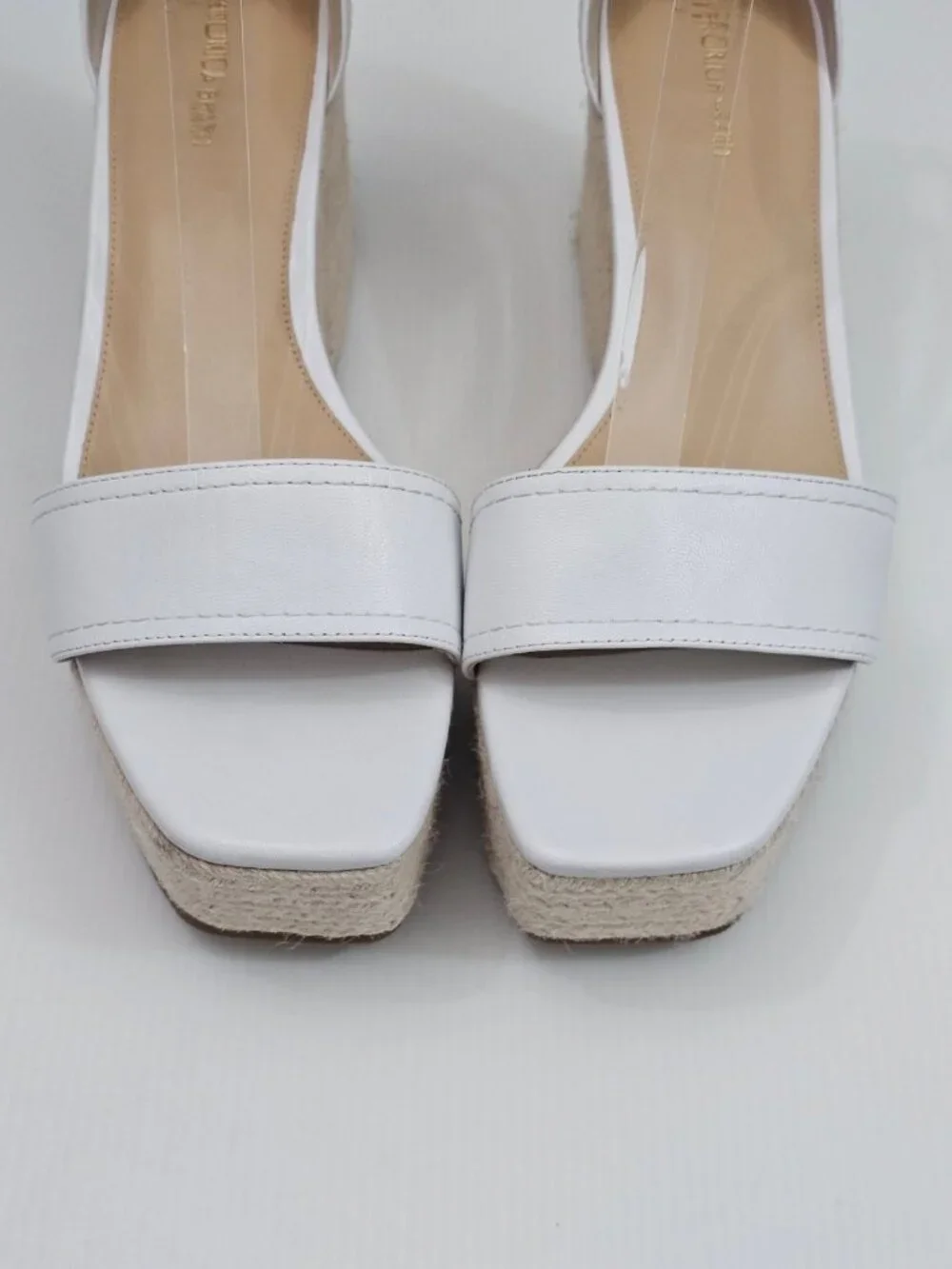 Veronica Beard Gianna Espadrille Wedge Sandal 10.5 White Leather Ankle Strap